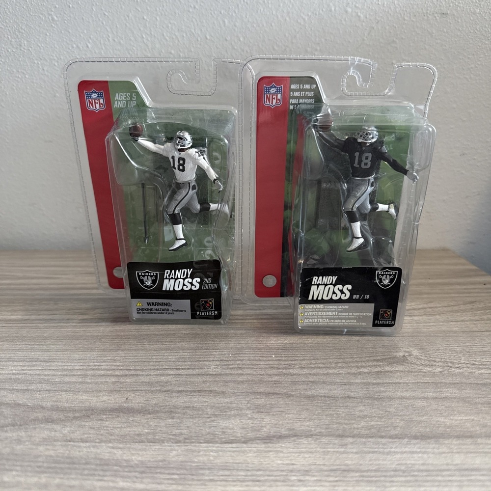 McFarlane SportsPicks 2005  NFL  Mini  3"  Randy Moss  Oakland Raiders Lot Of 2